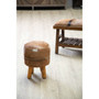 Inca Brown Goat Hide Round Stool