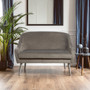 Louxor Grey Velvet Two Seater Sofa