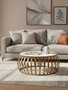 Vizzini Marble and Agate Round Coffee Table with Antique Brass Base