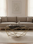 Relic Dark Petrified Wood Geometric Coffee Table