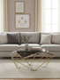 Relic Dark Petrified Wood Geometric Coffee Table