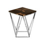 Relic Dark Petrified Wood Top Side Table