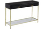 Kensington Townhouse Black Mirror Console Table with Gold Frame