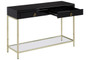Kensington Townhouse Black Mirror Console Table with Gold Frame