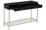 Kensington Townhouse Black Mirror Console Table with Gold Frame