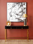Kensington Townhouse Black Mirror Console Table with Gold Frame