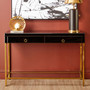 Kensington Townhouse Black Mirror Console Table with Gold Frame
