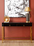 Kensington Townhouse Black Mirror Console Table with Gold Frame