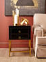 Kensington Townhouse Black 2 Drawer Side Table