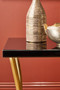Kensington Townhouse Black Mirror Side Table with Gold Legs