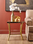 Kensington Townhouse Mirror Side Table with Gold Legs