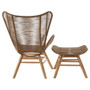 Sisal Latte Rope Lounge Chair & Footstool