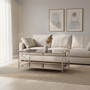 Hoffmann Black Glass and Nickel Finish Rectangular Coffee Table