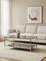 Hoffmann Black Glass and Nickel Finish Rectangular Coffee Table