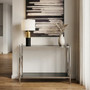 Hoffmann Black Glass and Nickel Finish Console Table