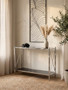 Hoffmann Black Glass and Nickel Finish Console Table