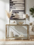 Axis Console Table With Gold Finish Frame