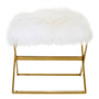 Anafi White Sheepskin Stool