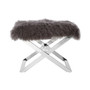 Anafi Grey Sheepskin Stool