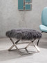 Anafi Grey Sheepskin Stool.