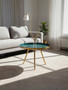 Enox Large Diesel Green and Gold Coffee Table