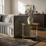 Rio Gold and Mirror 2 Tier Side Table