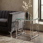 Allure Clear Glass And Silver Base End Table