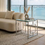 Allure Clear Glass And Silver Base End Table