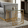 Allure Gold Finish Square Legs End Table
