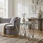 Allure Silver Finish Prismatic Legs End Table