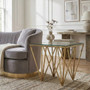 Allure Glass and Gold Finish Side Table