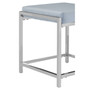 Allure Powder Blue Velvet / Silver Stool
