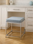 Allure Powder Blue Velvet And Silver Stool
