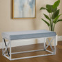 Allure Light Blue Velvet Bench
