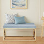 Allure Powder Blue Velvet And Gold Bench