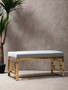 Allure Powder Grey Tufted Bench