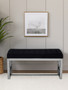 Allure Black Tufted Bench