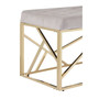 Allure Mink Velvet / Gold Finish Frame Bench