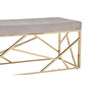 Allure Mink Velvet / Gold Finish Frame Bench
