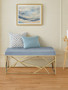 Allure Gold And Powder Blue Velvet Bench