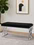 Allure Black Velvet  Bench with Silver legs