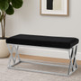 Allure Black Velvet  Bench with Silver legs