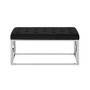 Allure Black Tufted Seat / Silver Finish Bench