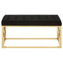 Allure Black Tufted Seat / Gold Finish Bench