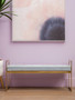 Allure Powder Blue And Gold Tufted Bench