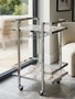 Vita White Agate and Silver 2 Tier Drinks Trolley