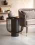Trento End Table With Black Glass Top