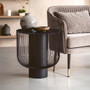 Trento End Table With Black Glass Top