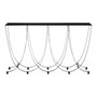 Trento Console Table with Black Glass Top