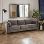 Freda Dark Grey Cotton Velvet 3 Seat Sofa